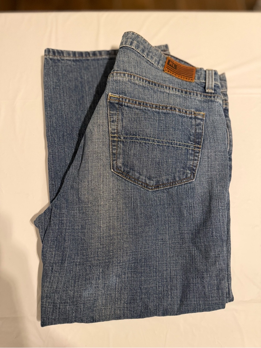 Y2K Vintage Polo by Ralph Lauren Cropped Medium Wash Denim Straight Women's Jean